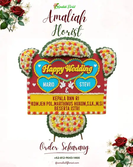 Papan Bunga Pernikahan Gedung Ram